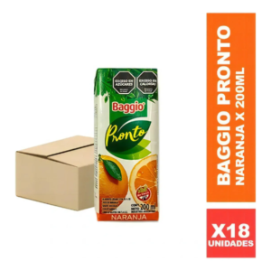 Baggio Pronto Naranja 200 ml. Pack x18