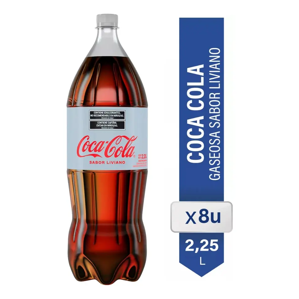 Coca-Cola Light Dietetica Sabor Liviano 2,25 Lts. Pack x8
