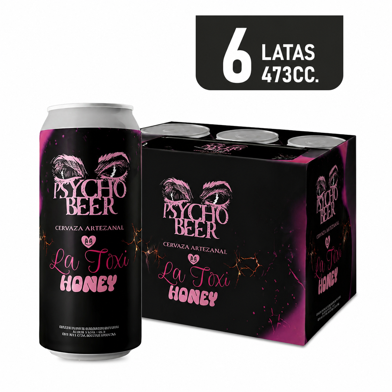 Psycho Beer La Toxi Honey Lata 473 ml. x 6