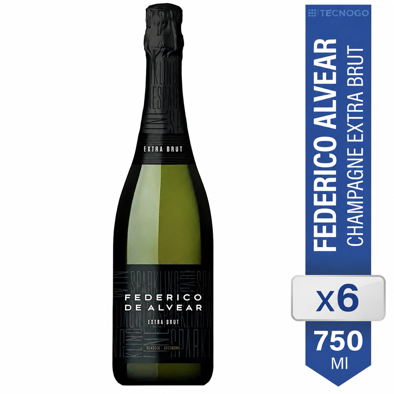 Espumante Federico De Alvear Extra Brut 750 ml. Pack x6