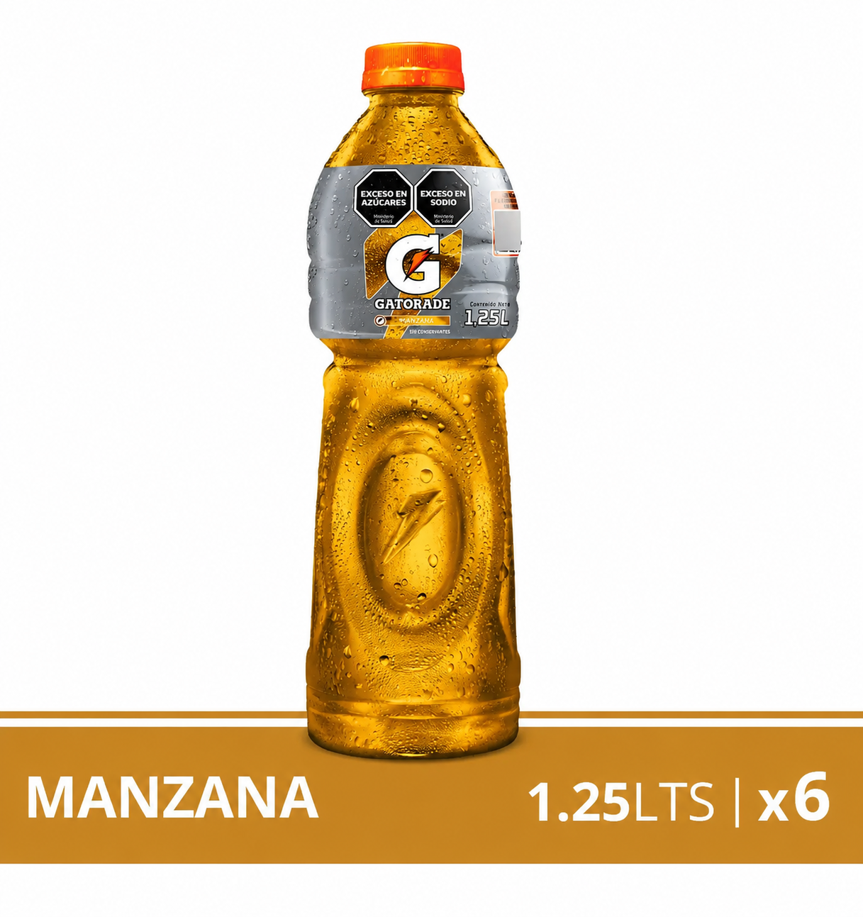 Energizante Gatorade Naranja 1,25 Lts. Pack x6