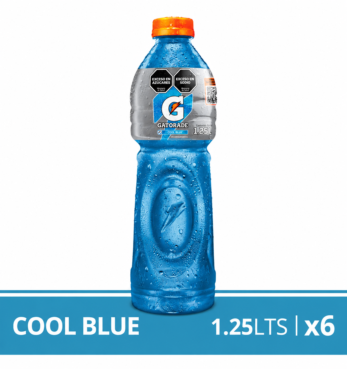 Energizante Gatorade Cool Blue 1,25 Lts. Pack x6