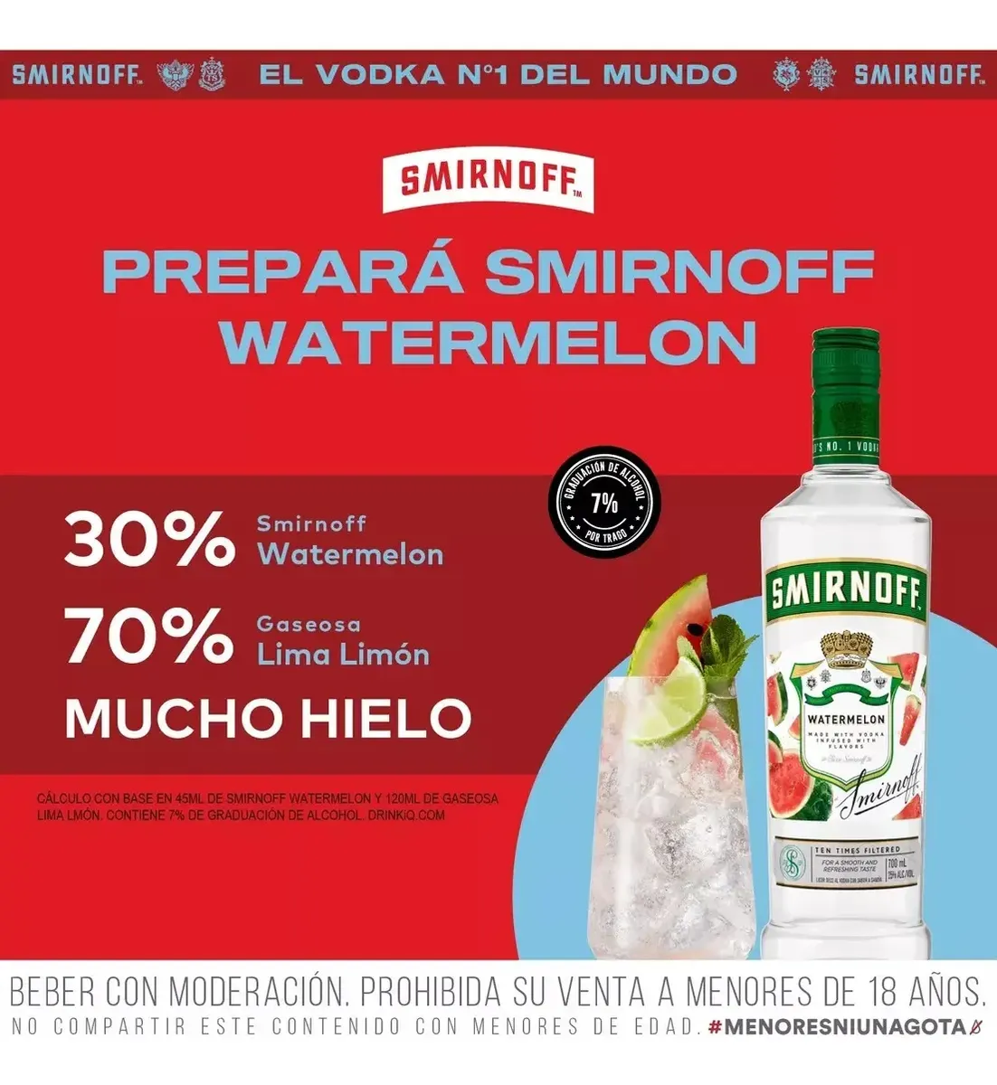 Vodka Smirnoff Watermeloon 700 ml - Image 3